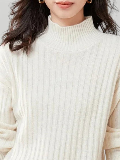 Jersey de Punto con Corte Amplio y Cuello Redondo para Mujer | Ideal para Días Frescos