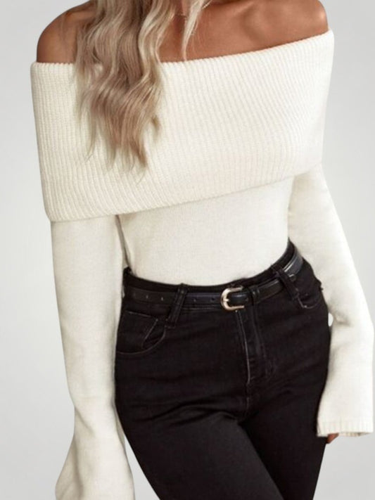 Jersey de Punto con Hombro Descubierto para Mujer | Ideal para Días Informales