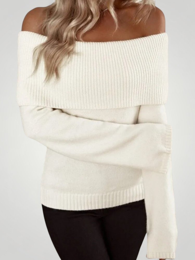 Jersey de Punto con Hombro Descubierto para Mujer | Ideal para Días Informales