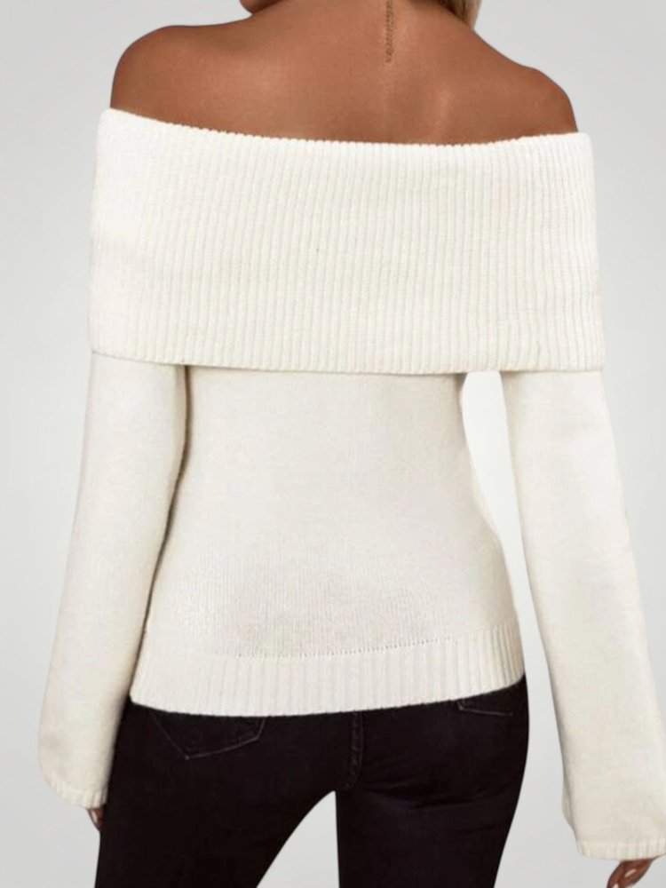 Jersey de Punto con Hombro Descubierto para Mujer | Ideal para Días Informales