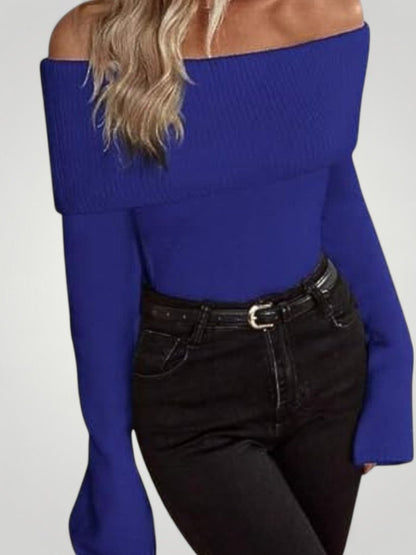 Jersey de Punto con Hombro Descubierto para Mujer | Ideal para Días Informales
