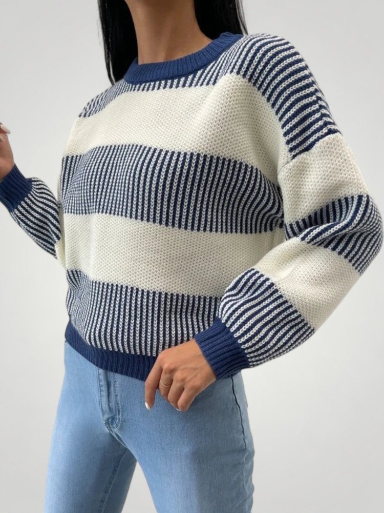 Jersey de Rayas con Corte Holgado para Mujer | Ideal para Días Frescos