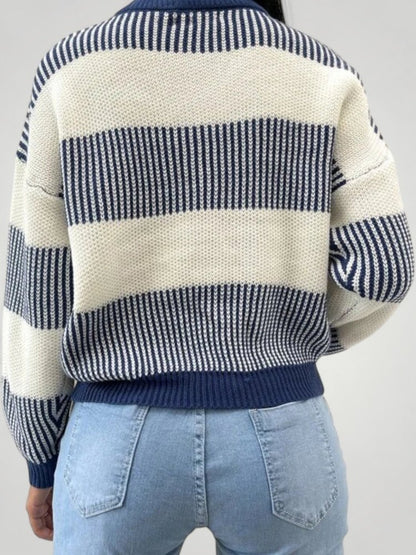 Jersey de Rayas con Corte Holgado para Mujer | Ideal para Días Frescos