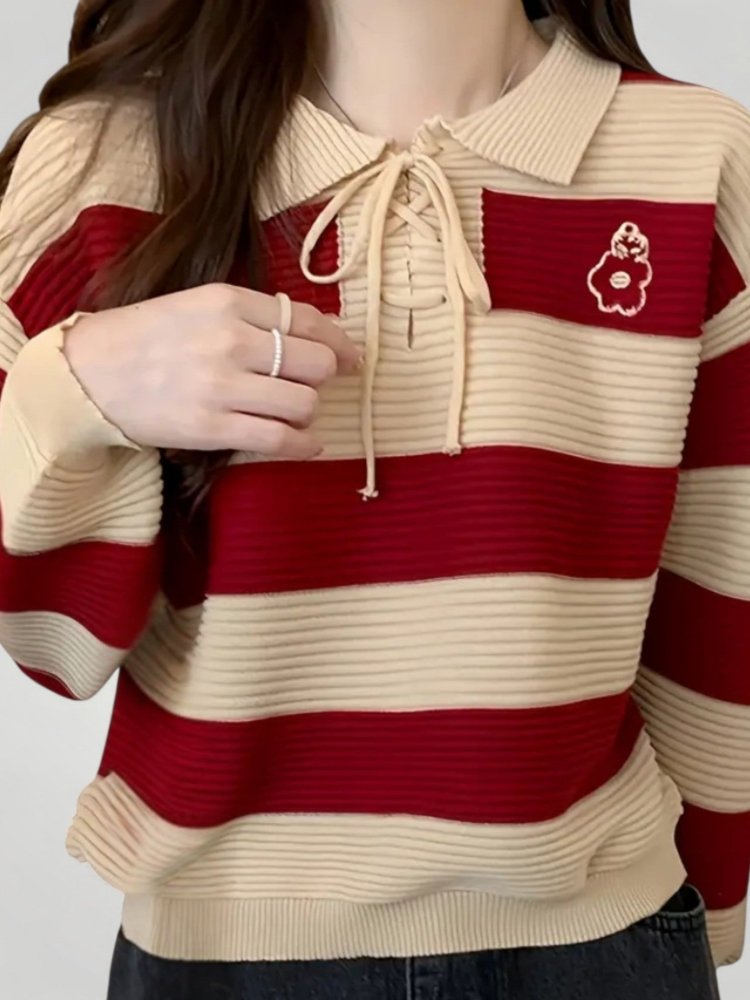 Jersey de Punto con Nudo Frontal y Corte Relajado para Mujer | Ideal para Días de Otoño