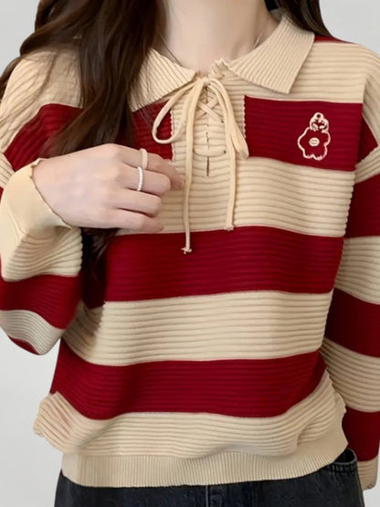 Jersey de Punto con Nudo Frontal y Corte Relajado para Mujer | Ideal para Días de Otoño