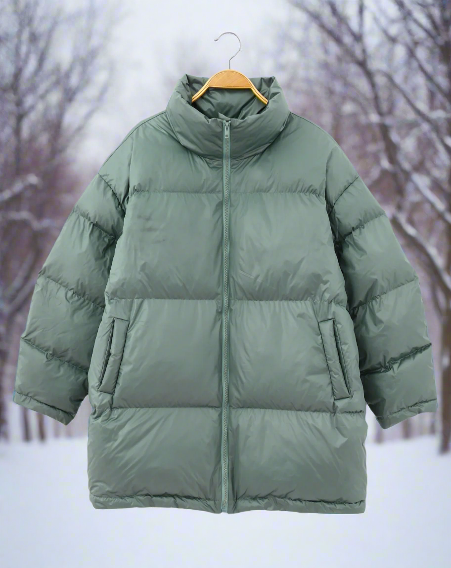 Doudoune Acolchada con Cuello Alto De Corte Amplio Para Mujer | Ideal Para El Invierno