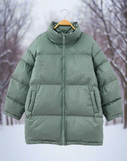 Doudoune Acolchada con Cuello Alto De Corte Amplio Para Mujer | Ideal Para El Invierno