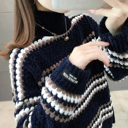 Jersey de Cuello Alto con Corte Amplio Para Mujer | Ideal Para Invierno