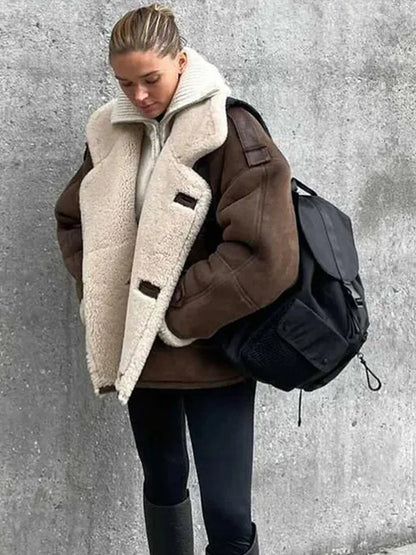 Abrigo Largo con Cierre de Botones y Cuello con Solapa para Mujer | Ideal para Otoño e Invierno