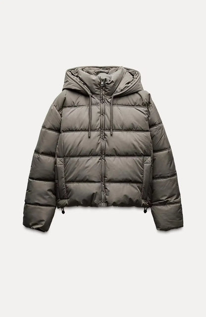 Chaqueta Acolchada Corta con Capucha para Mujer | Uso Diario en Otoño e Invierno