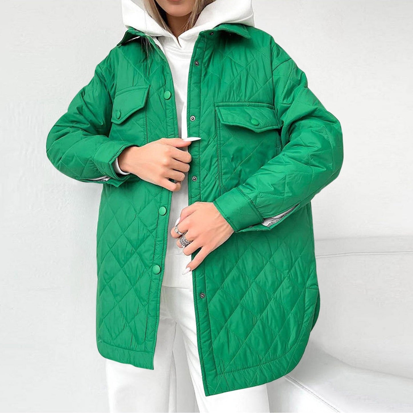 Chaqueta Larga con Cierre de Presión para Mujer | Ideal para Invierno