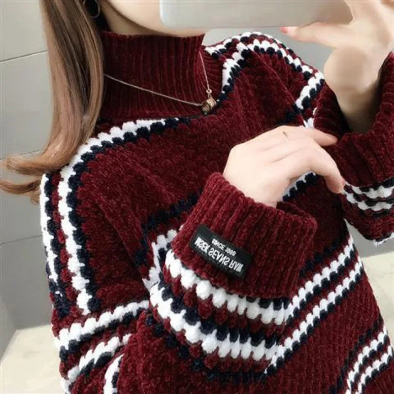 Jersey de Cuello Alto con Corte Amplio Para Mujer | Ideal Para Invierno