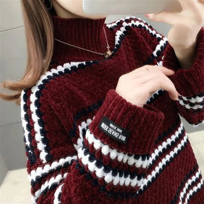 Jersey de Cuello Alto con Corte Amplio Para Mujer | Ideal Para Invierno