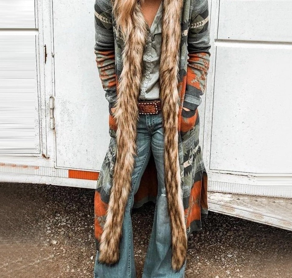 Abrigo Largo con Cuello Decorativo para Adultos | Ideal para Invierno