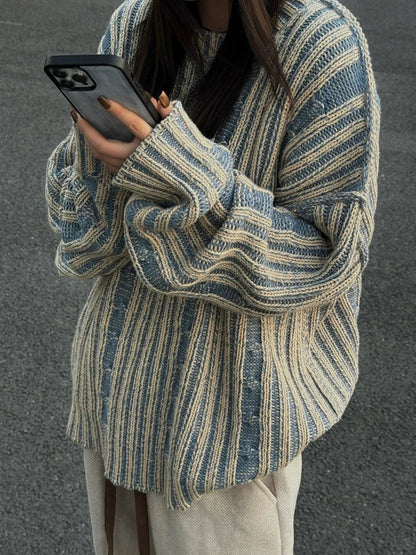 Jersey De Rayas Con Corte Oversize Para Mujer | Ideal Para Uso Diario