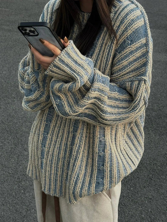 Jersey De Rayas Con Corte Oversize Para Mujer | Ideal Para Uso Diario