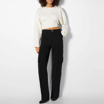 Pantalón Cargo Con Talla Ajustable Y Múltiples Bolsillos Para Mujer | Ideal Para Uso Diario Y Actividades Al Aire Libre