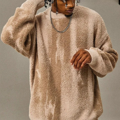 Jersey con Motivo Abstracto Integral y Acabados Acanalados para Hombre | Ideal para Uso Diario