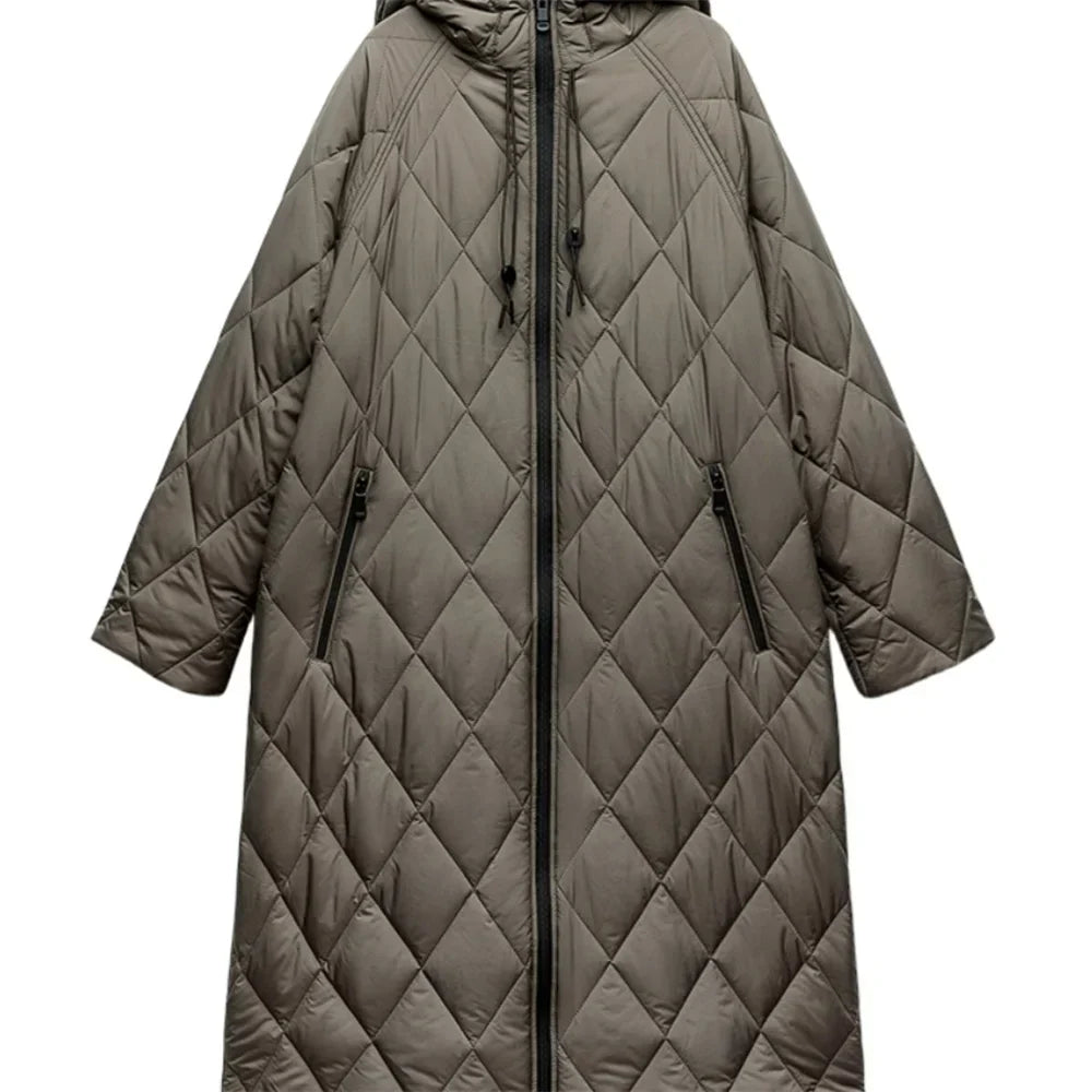 Veste Larga con Capucha Ajustable para Mujer | Ideal para la Temporada Fría