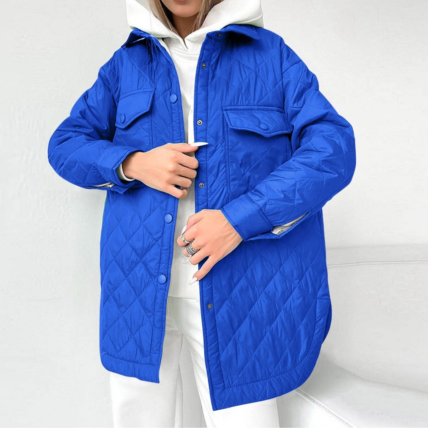 Chaqueta Larga con Cierre de Presión para Mujer | Ideal para Invierno