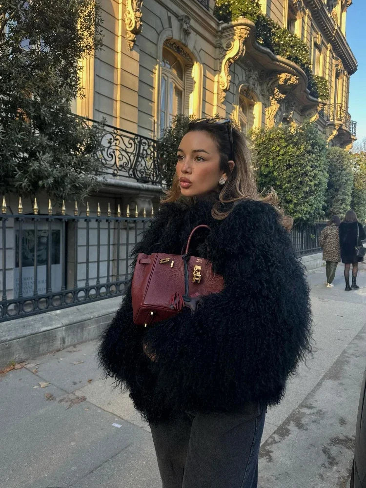 Manteco Largo con Corte Amplio y Cuello Alto para Mujer | Ideal para Invierno
