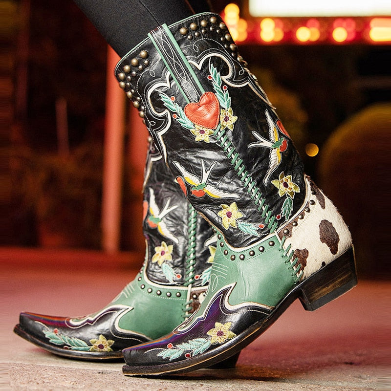 Botas De Estilo Western Con Diseño Estructurado Para Mujer | Ideal Para Uso Diario