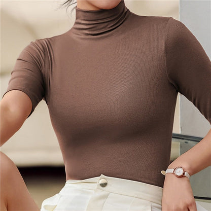 Jersey De Cuello Alto con Corte Estándar para Mujer | Ideal para Días Fríos