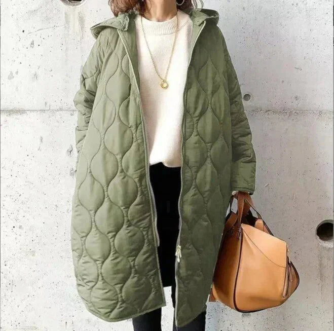 Parka Con Estampado Integral Y Capucha Ajustable Para Mujer | Ideal Para La Media Estación