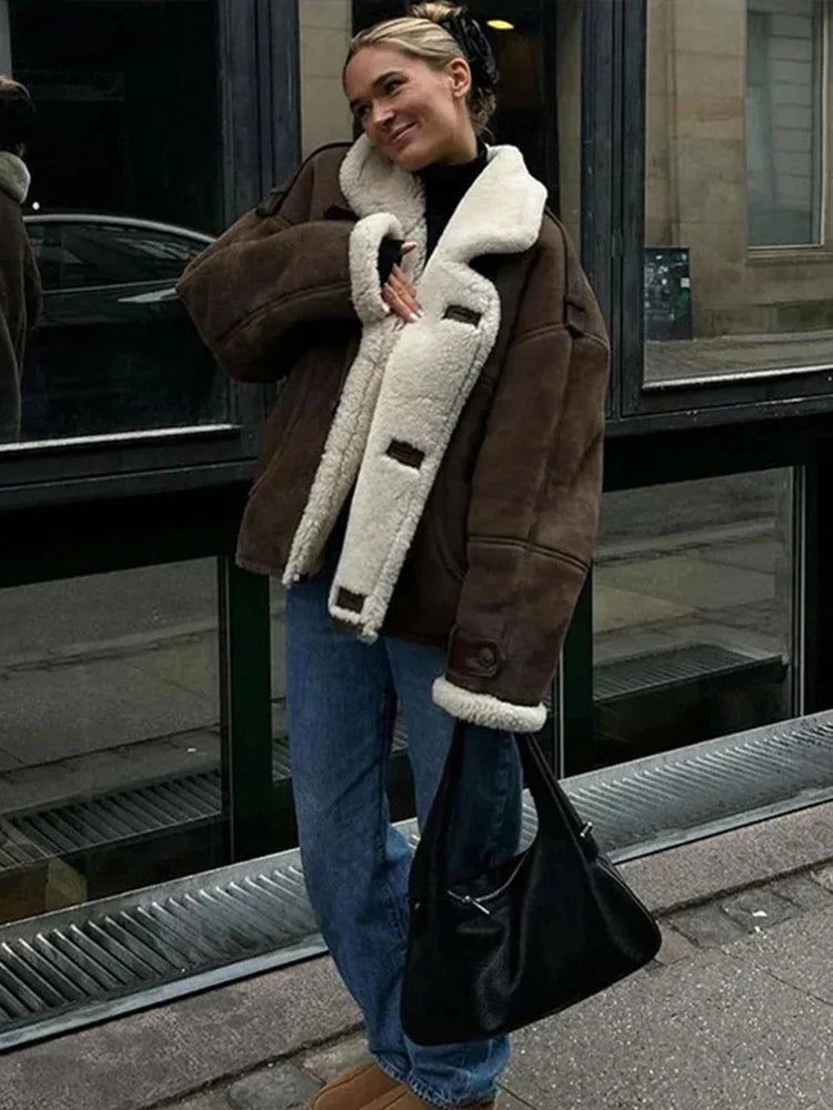 Abrigo Largo con Cierre de Botones y Cuello con Solapa para Mujer | Ideal para Otoño e Invierno