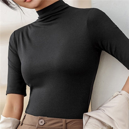 Jersey De Cuello Alto con Corte Estándar para Mujer | Ideal para Días Fríos