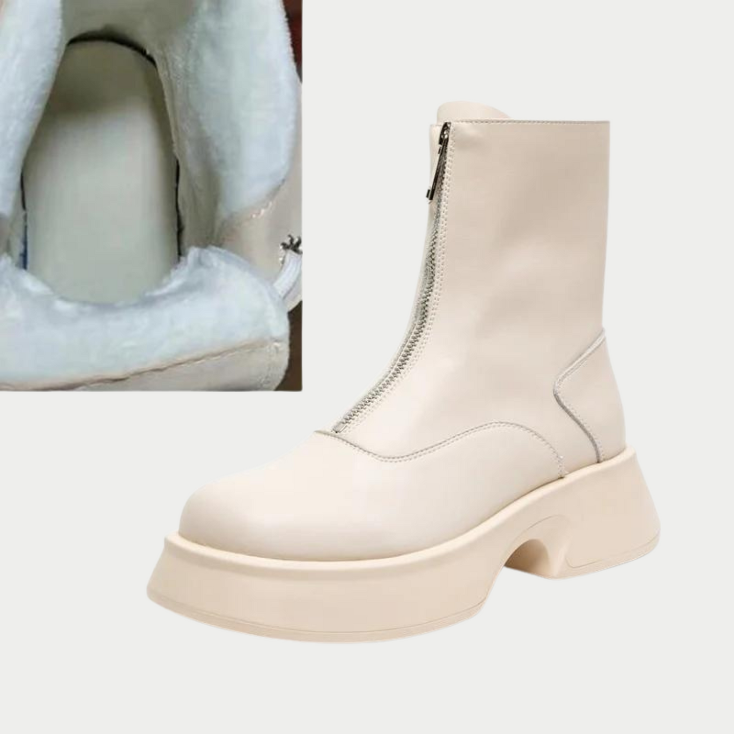 Botas De Invierno Con Tacón Grueso Y Cierre Frontal Para Mujer | Ideal Para Invierno