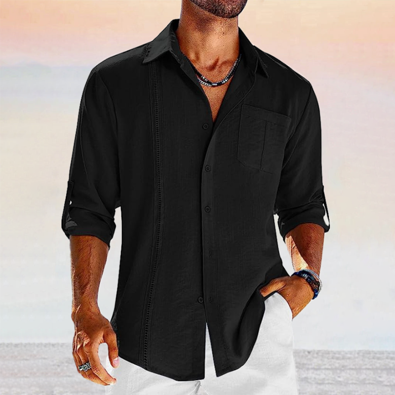 Camisa de Manga Larga con Cierre Abotonado para Hombre | Ideal para Entornos Profesionales y Eventos Formales