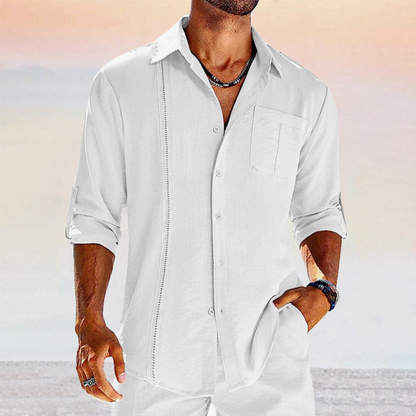 Camisa de Manga Larga con Cierre Abotonado para Hombre | Ideal para Entornos Profesionales y Eventos Formales