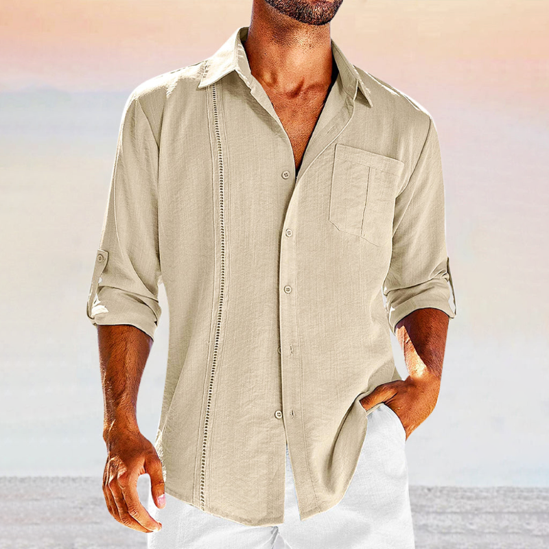 Camisa de Manga Larga con Cierre Abotonado para Hombre | Ideal para Entornos Profesionales y Eventos Formales