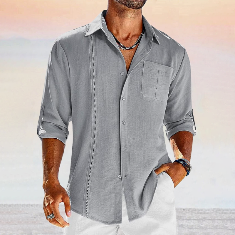 Camisa de Manga Larga con Cierre Abotonado para Hombre | Ideal para Entornos Profesionales y Eventos Formales