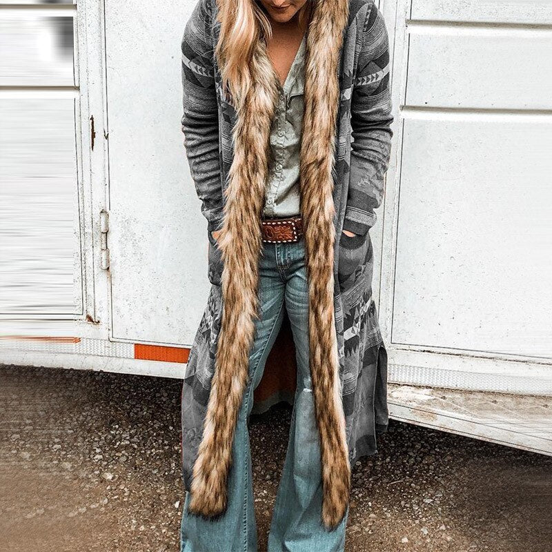 Abrigo Largo con Cuello Decorativo para Adultos | Ideal para Invierno