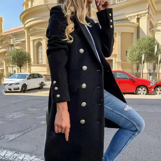 Abrigo Largo Con Cierre De Botones Para Mujer | Ideal Para Uso Diario Y Entretemporadas