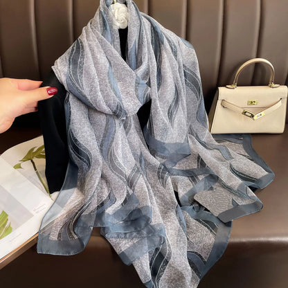 Pañuelo Largo con Estampado Paisajístico para Mujer | Ideal para Otoño e Invierno