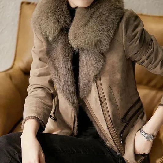 Chaqueta Tipo Biker con Cierre de Cremallera para Mujer | Ideal para Otoño e Invierno