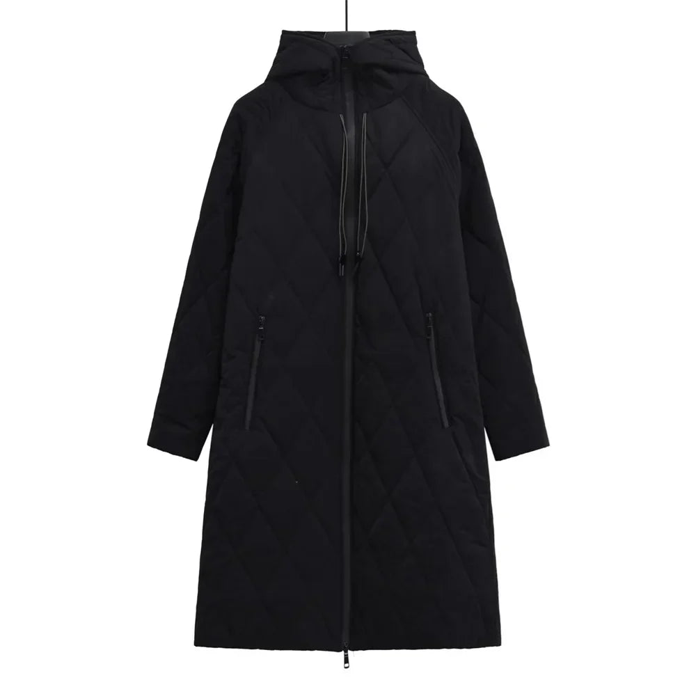 Veste Larga con Capucha Ajustable para Mujer | Ideal para la Temporada Fría