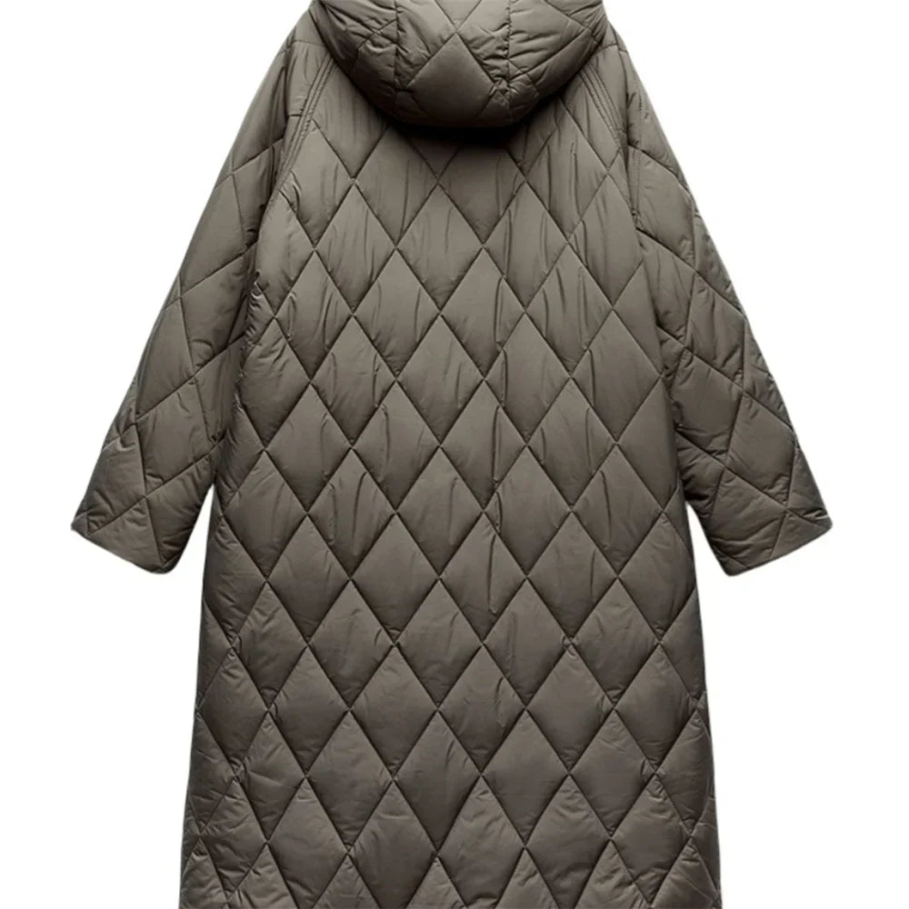 Veste Larga con Capucha Ajustable para Mujer | Ideal para la Temporada Fría