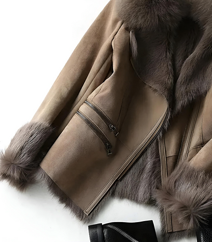 Chaqueta Tipo Biker con Cierre de Cremallera para Mujer | Ideal para Otoño e Invierno
