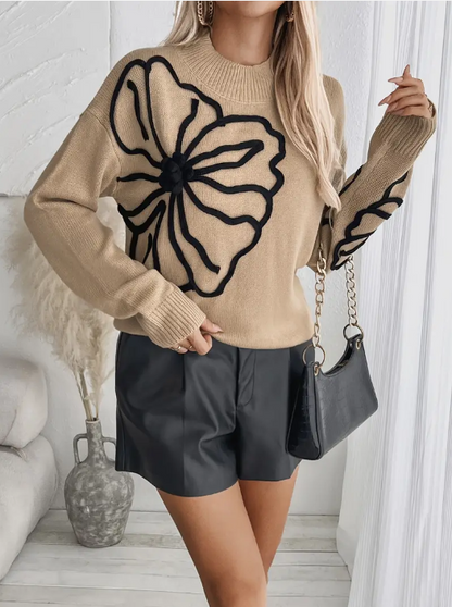 Jersey De Punto Con Bordado Floral Para Mujer | Ideal Para Uso Diario