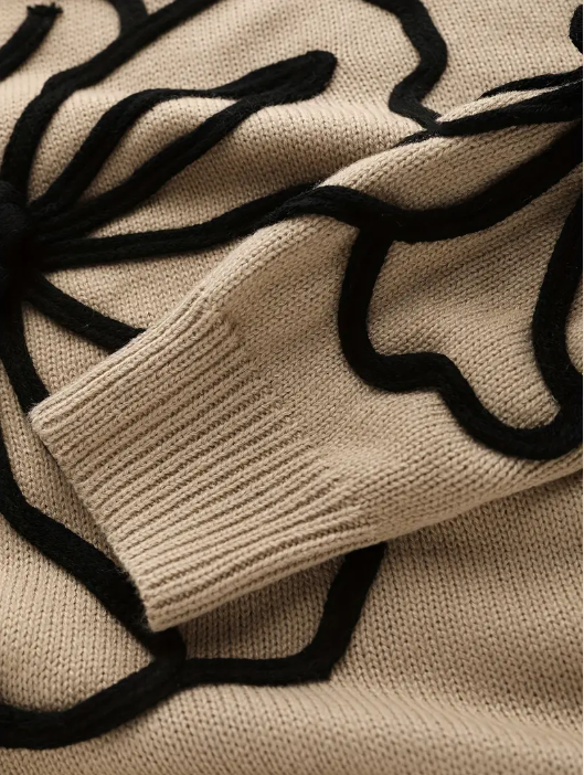 Jersey De Punto Con Bordado Floral Para Mujer | Ideal Para Uso Diario