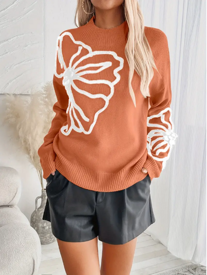 Jersey De Punto Con Bordado Floral Para Mujer | Ideal Para Uso Diario