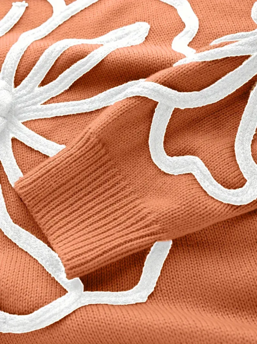 Jersey De Punto Con Bordado Floral Para Mujer | Ideal Para Uso Diario