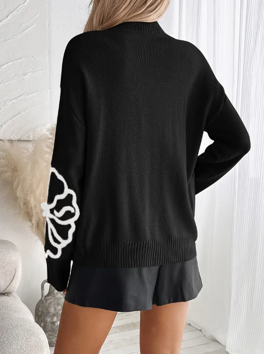 Jersey De Punto Con Bordado Floral Para Mujer | Ideal Para Uso Diario