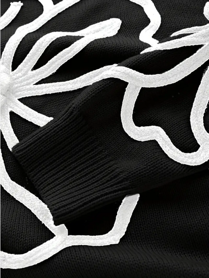 Jersey De Punto Con Bordado Floral Para Mujer | Ideal Para Uso Diario