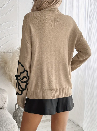 Jersey De Punto Con Bordado Floral Para Mujer | Ideal Para Uso Diario