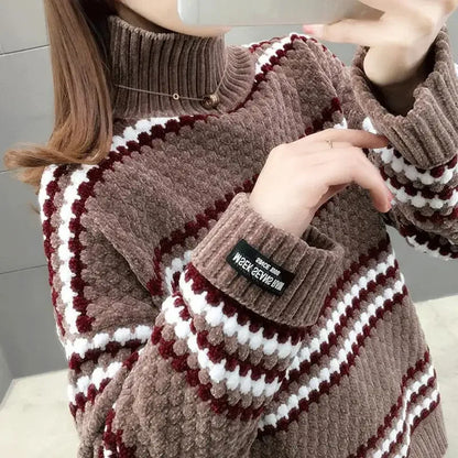 Jersey de Cuello Alto con Corte Amplio Para Mujer | Ideal Para Invierno